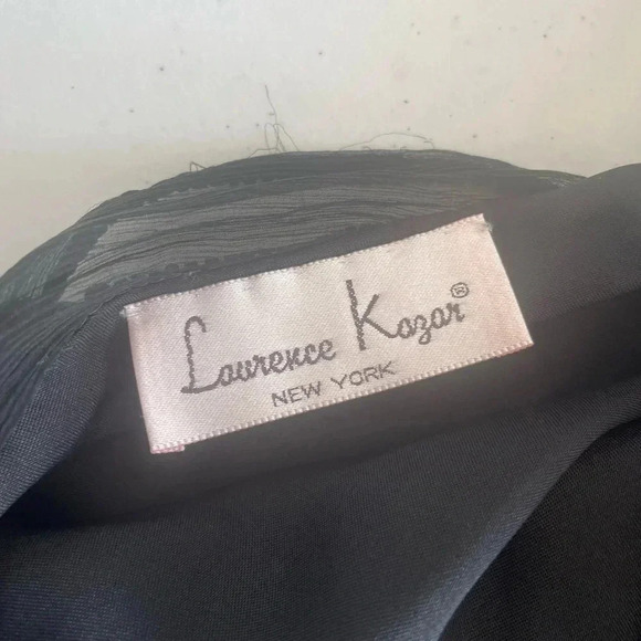 VTG 80’s Laurence Kazar Black Silk Rainbow Iridescent Sequin Rose Mesh Top M 176 - Picture 11 of 15